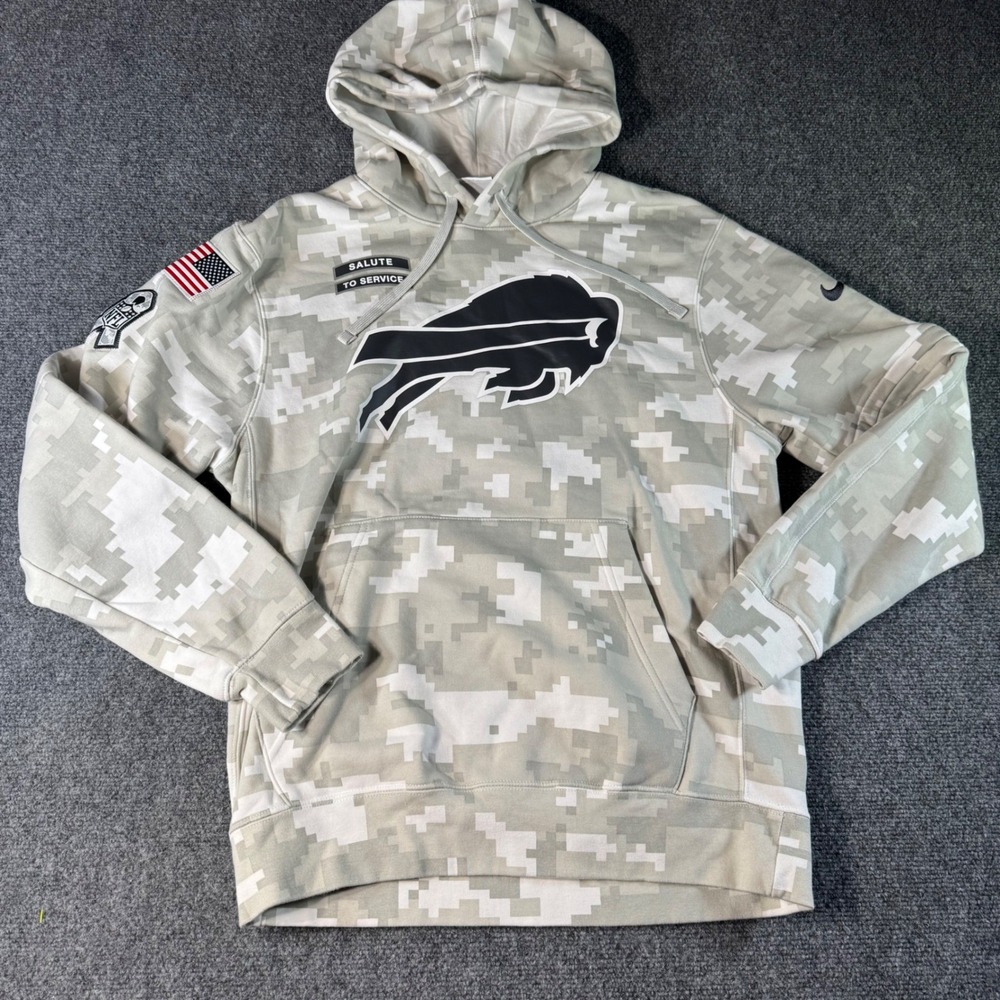 Nike Buffalo Bills Salute to Service Digital Camo Hoodie Mens Small 02GC-0A9A